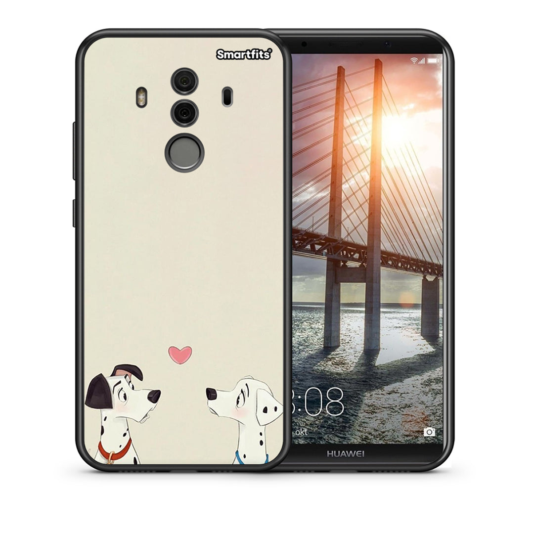 Θήκη Huawei Mate 10 Pro Dalmatians Love από τη Smartfits με σχέδιο στο πίσω μέρος και μαύρο περίβλημα | Huawei Mate 10 Pro Dalmatians Love case with colorful back and black bezels