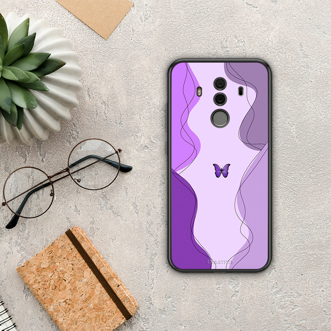 Purple Mariposa - Huawei Mate 10 Pro θήκη
