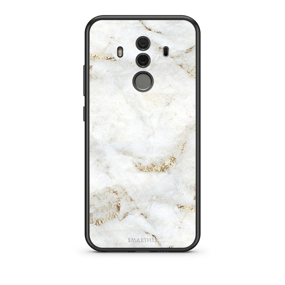 Huawei Mate 10 Pro White Gold Marble θήκη από τη Smartfits με σχέδιο στο πίσω μέρος και μαύρο περίβλημα | Smartphone case with colorful back and black bezels by Smartfits