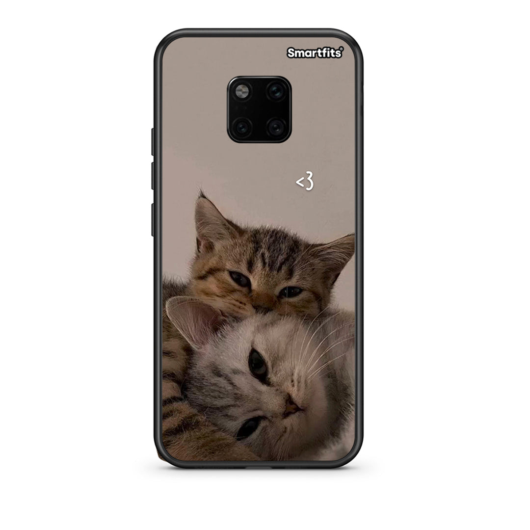 Huawei Mate 20 Pro Cats In Love Θήκη από τη Smartfits με σχέδιο στο πίσω μέρος και μαύρο περίβλημα | Smartphone case with colorful back and black bezels by Smartfits