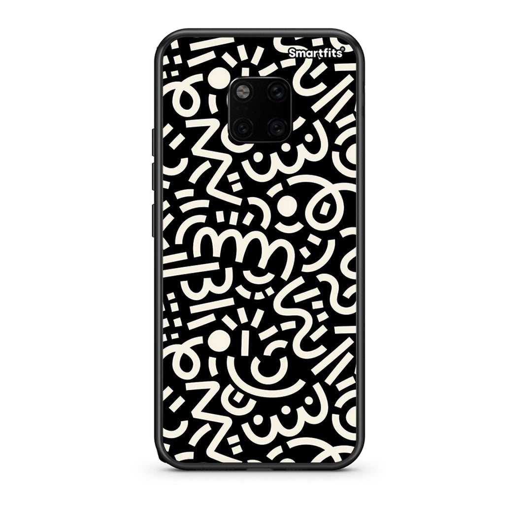 Huawei Mate 20 Pro Doodle Art Θήκη από τη Smartfits με σχέδιο στο πίσω μέρος και μαύρο περίβλημα | Smartphone case with colorful back and black bezels by Smartfits