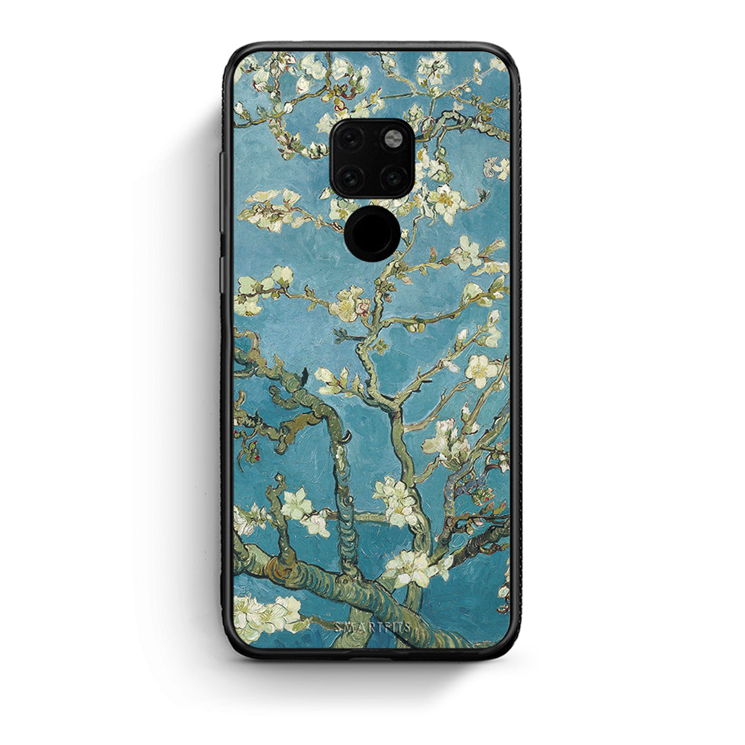 Huawei Mate 20 White Blossoms θήκη από τη Smartfits με σχέδιο στο πίσω μέρος και μαύρο περίβλημα | Smartphone case with colorful back and black bezels by Smartfits