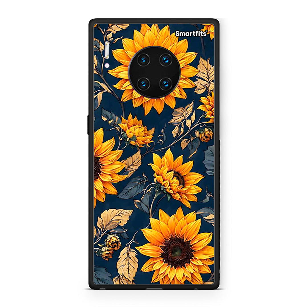 Huawei Mate 30 Pro Autumn Sunflowers θήκη από τη Smartfits με σχέδιο στο πίσω μέρος και μαύρο περίβλημα | Smartphone case with colorful back and black bezels by Smartfits