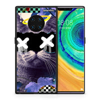Thumbnail for Θήκη Huawei Mate 30 Pro Cat Collage από τη Smartfits με σχέδιο στο πίσω μέρος και μαύρο περίβλημα | Huawei Mate 30 Pro Cat Collage case with colorful back and black bezels