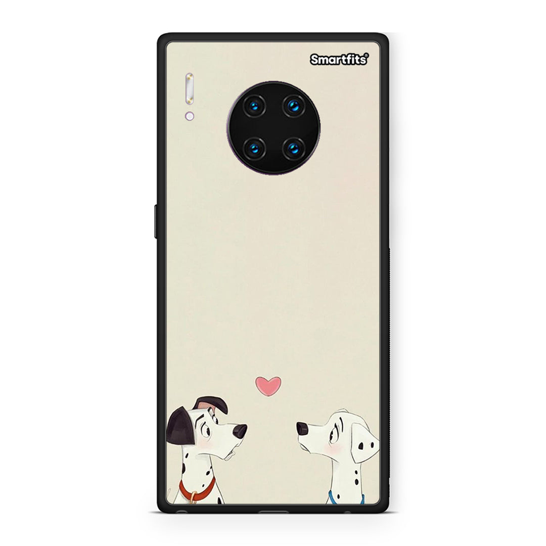 Huawei Mate 30 Pro Dalmatians Love θήκη από τη Smartfits με σχέδιο στο πίσω μέρος και μαύρο περίβλημα | Smartphone case with colorful back and black bezels by Smartfits