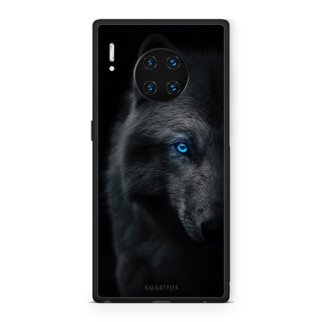 Huawei Mate 30 Pro Dark Wolf θήκη από τη Smartfits με σχέδιο στο πίσω μέρος και μαύρο περίβλημα | Smartphone case with colorful back and black bezels by Smartfits
