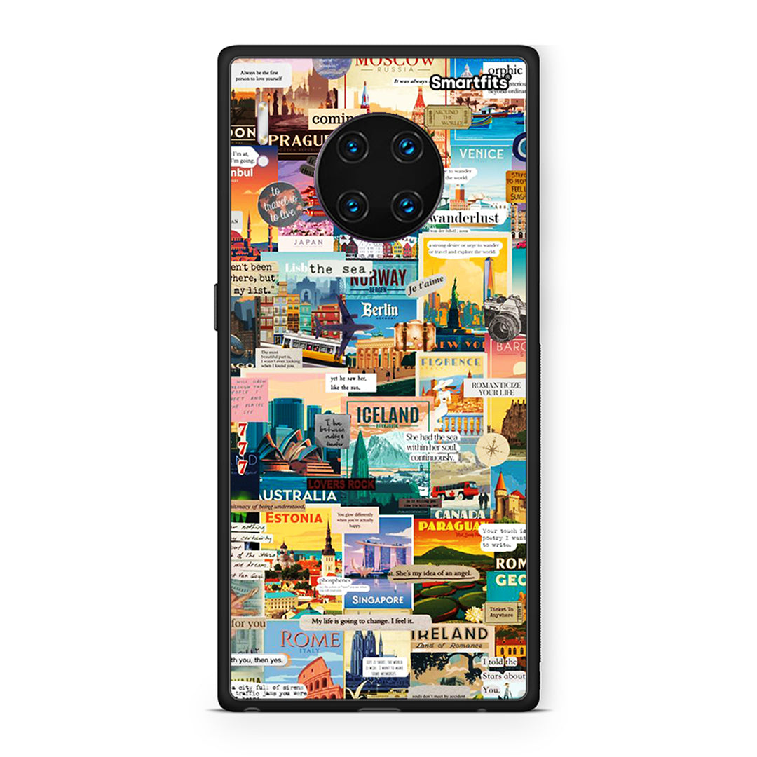 Huawei Mate 30 Pro Live To Travel θήκη από τη Smartfits με σχέδιο στο πίσω μέρος και μαύρο περίβλημα | Smartphone case with colorful back and black bezels by Smartfits