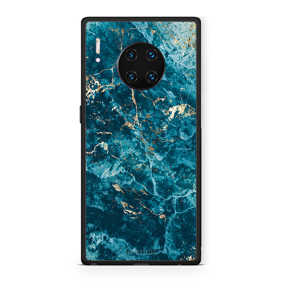 Huawei Mate 30 Pro Marble Blue θήκη από τη Smartfits με σχέδιο στο πίσω μέρος και μαύρο περίβλημα | Smartphone case with colorful back and black bezels by Smartfits