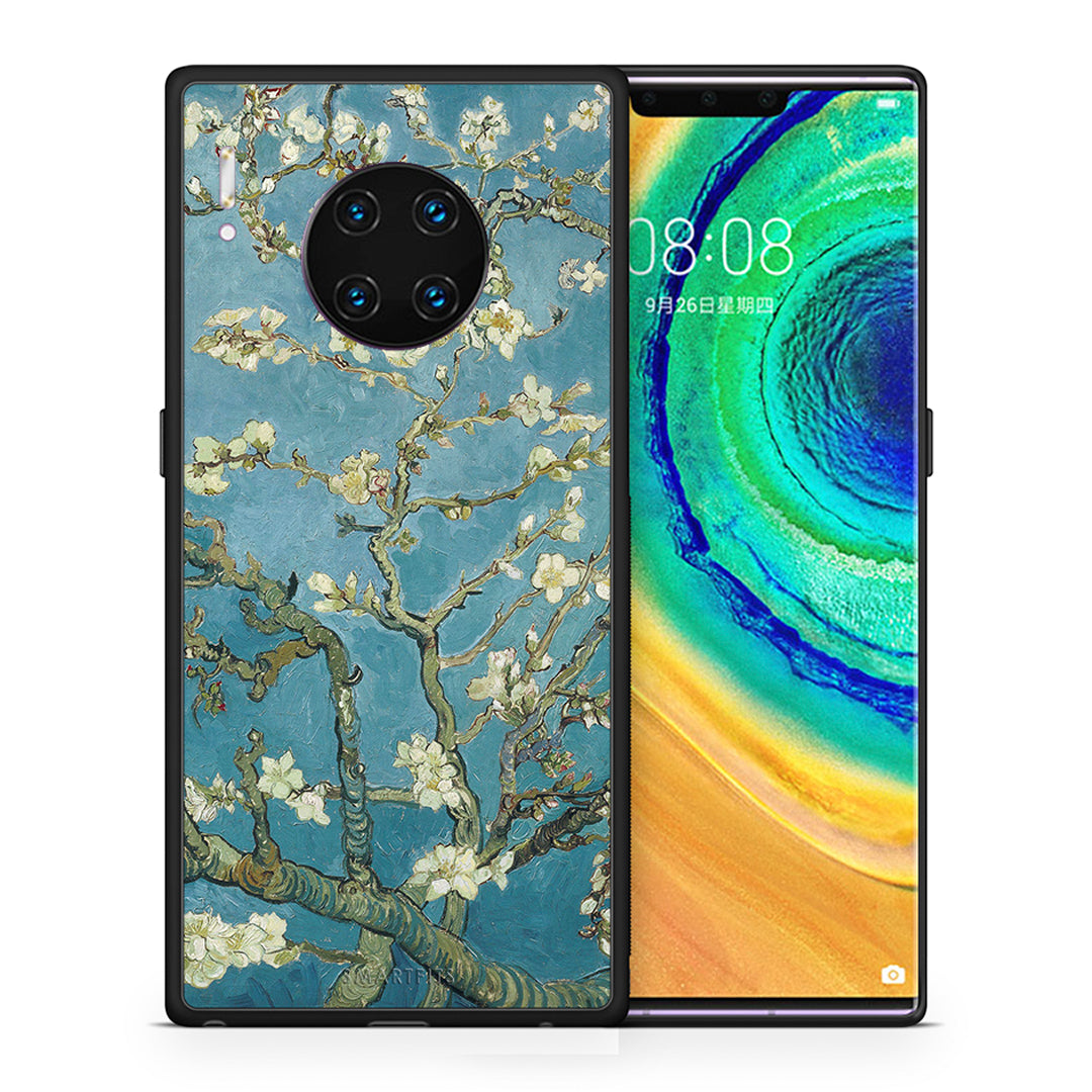 Θήκη Huawei Mate 30 Pro White Blossoms από τη Smartfits με σχέδιο στο πίσω μέρος και μαύρο περίβλημα | Huawei Mate 30 Pro White Blossoms case with colorful back and black bezels