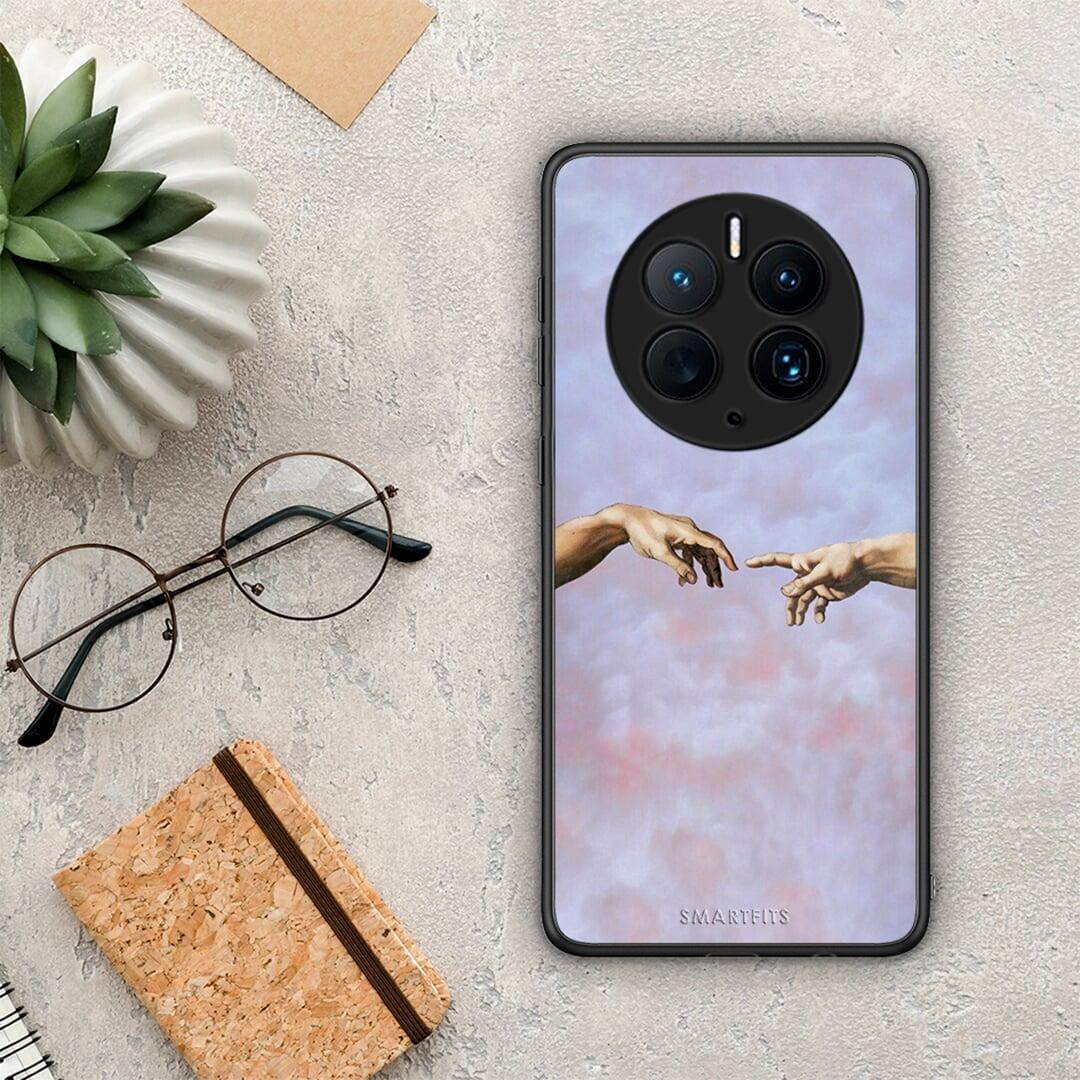 Θήκη Huawei Mate 50 Pro Adam Hand από τη Smartfits με σχέδιο στο πίσω μέρος και μαύρο περίβλημα | Huawei Mate 50 Pro Adam Hand Case with Colorful Back and Black Bezels