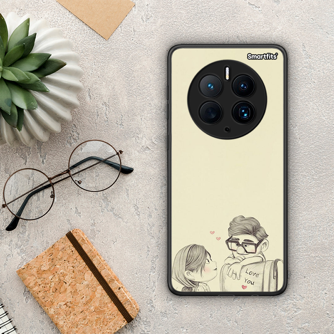 Θήκη Huawei Mate 50 Pro Carl And Ellie από τη Smartfits με σχέδιο στο πίσω μέρος και μαύρο περίβλημα | Huawei Mate 50 Pro Carl And Ellie Case with Colorful Back and Black Bezels