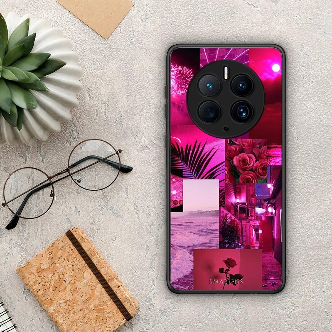 Θήκη Huawei Mate 50 Pro Collage Red Roses από τη Smartfits με σχέδιο στο πίσω μέρος και μαύρο περίβλημα | Huawei Mate 50 Pro Collage Red Roses Case with Colorful Back and Black Bezels