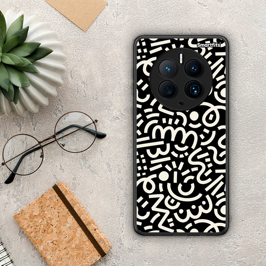 Θήκη Huawei Mate 50 Pro Doodle Art από τη Smartfits με σχέδιο στο πίσω μέρος και μαύρο περίβλημα | Huawei Mate 50 Pro Doodle Art Case with Colorful Back and Black Bezels