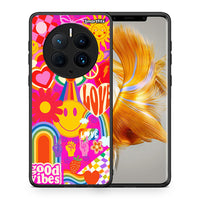 Thumbnail for Θήκη Huawei Mate 50 Pro Hippie Love από τη Smartfits με σχέδιο στο πίσω μέρος και μαύρο περίβλημα | Huawei Mate 50 Pro Hippie Love Case with Colorful Back and Black Bezels