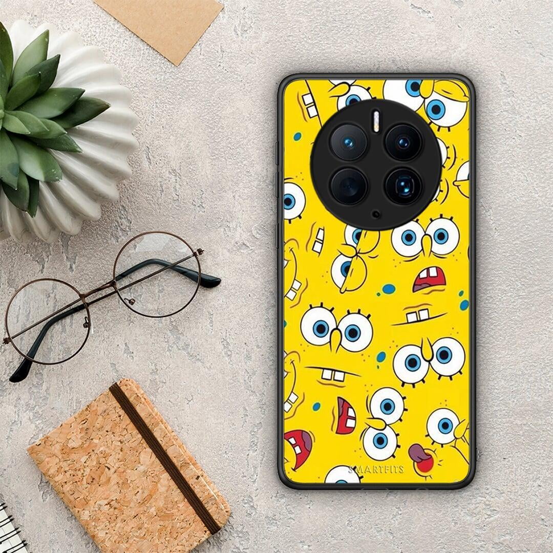 Θήκη Huawei Mate 50 Pro PopArt Sponge από τη Smartfits με σχέδιο στο πίσω μέρος και μαύρο περίβλημα | Huawei Mate 50 Pro PopArt Sponge Case with Colorful Back and Black Bezels
