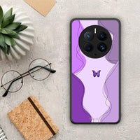 Thumbnail for Θήκη Huawei Mate 50 Pro Purple Mariposa από τη Smartfits με σχέδιο στο πίσω μέρος και μαύρο περίβλημα | Huawei Mate 50 Pro Purple Mariposa Case with Colorful Back and Black Bezels