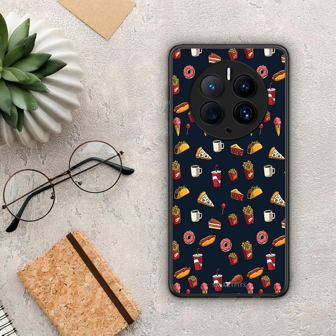 Θήκη Huawei Mate 50 Pro Random Hungry από τη Smartfits με σχέδιο στο πίσω μέρος και μαύρο περίβλημα | Huawei Mate 50 Pro Random Hungry Case with Colorful Back and Black Bezels