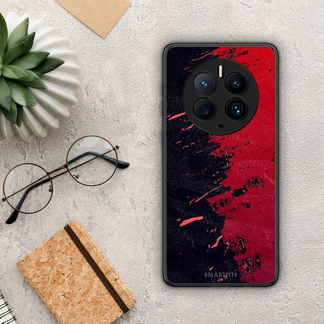 Θήκη Huawei Mate 50 Pro Red Paint από τη Smartfits με σχέδιο στο πίσω μέρος και μαύρο περίβλημα | Huawei Mate 50 Pro Red Paint Case with Colorful Back and Black Bezels