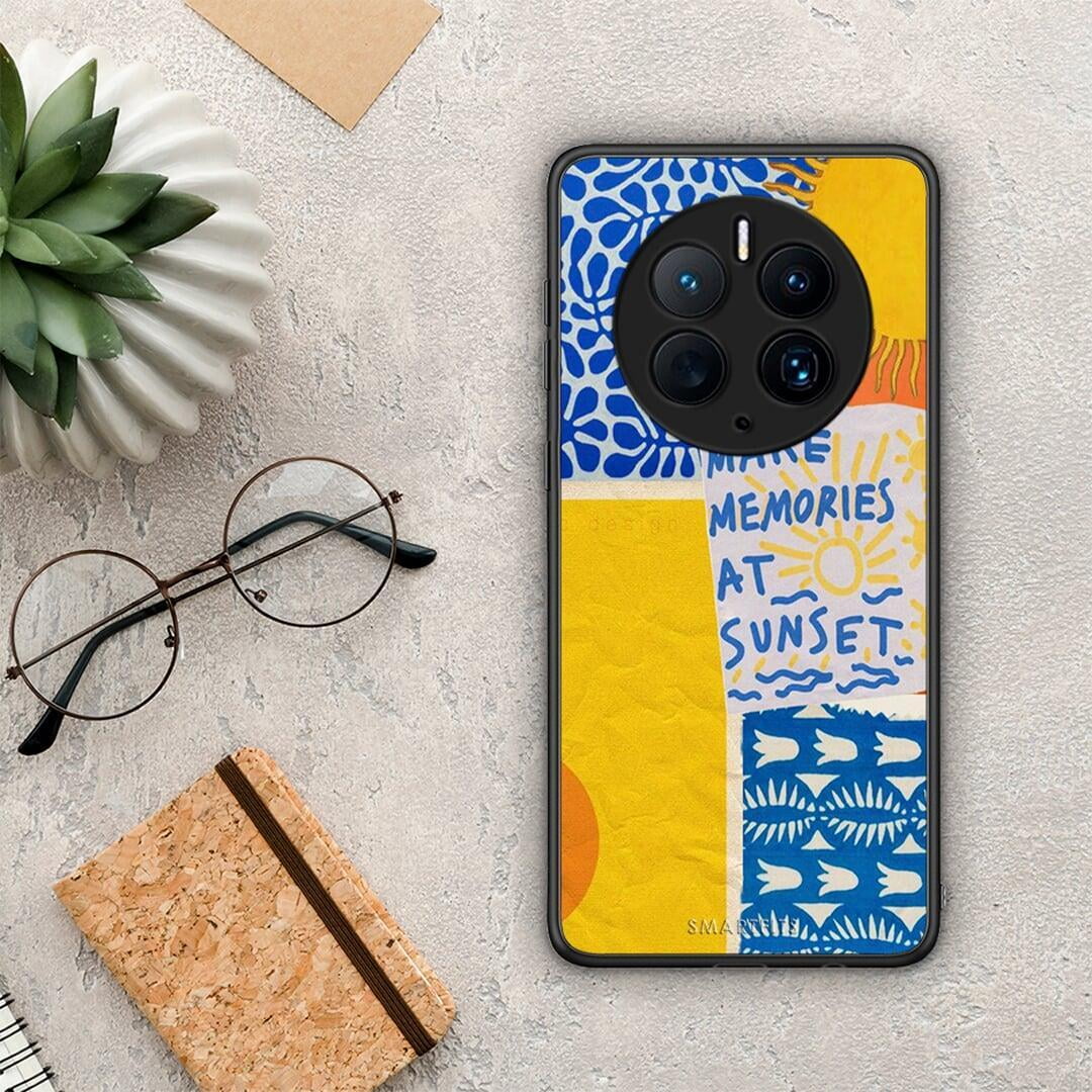 Θήκη Huawei Mate 50 Pro Sunset Memories από τη Smartfits με σχέδιο στο πίσω μέρος και μαύρο περίβλημα | Huawei Mate 50 Pro Sunset Memories Case with Colorful Back and Black Bezels