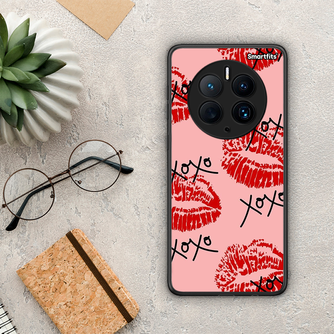Θήκη Huawei Mate 50 Pro XOXO Lips από τη Smartfits με σχέδιο στο πίσω μέρος και μαύρο περίβλημα | Huawei Mate 50 Pro XOXO Lips Case with Colorful Back and Black Bezels