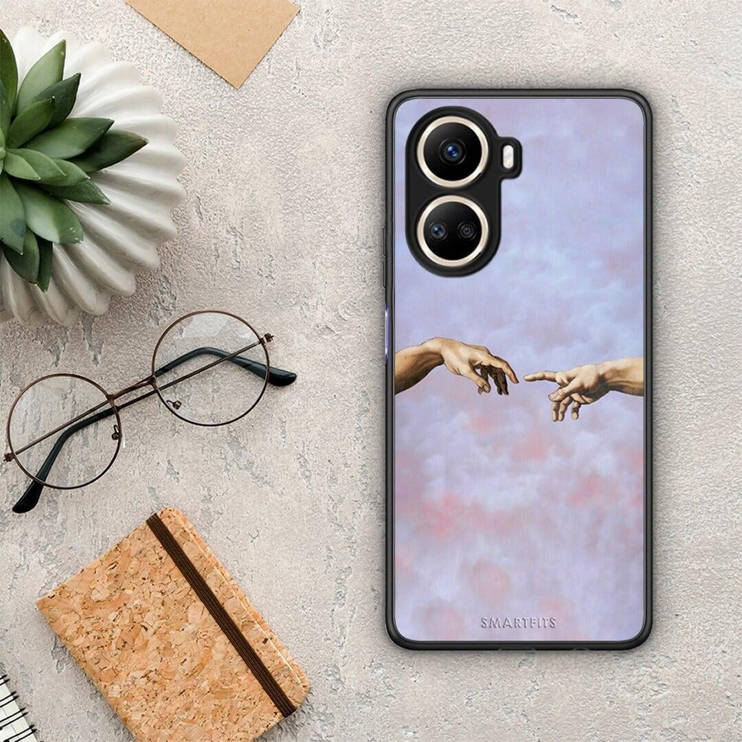 Θήκη Huawei Nova 10 SE Adam Hand από τη Smartfits με σχέδιο στο πίσω μέρος και μαύρο περίβλημα | Huawei Nova 10 SE Adam Hand Case with Colorful Back and Black Bezels