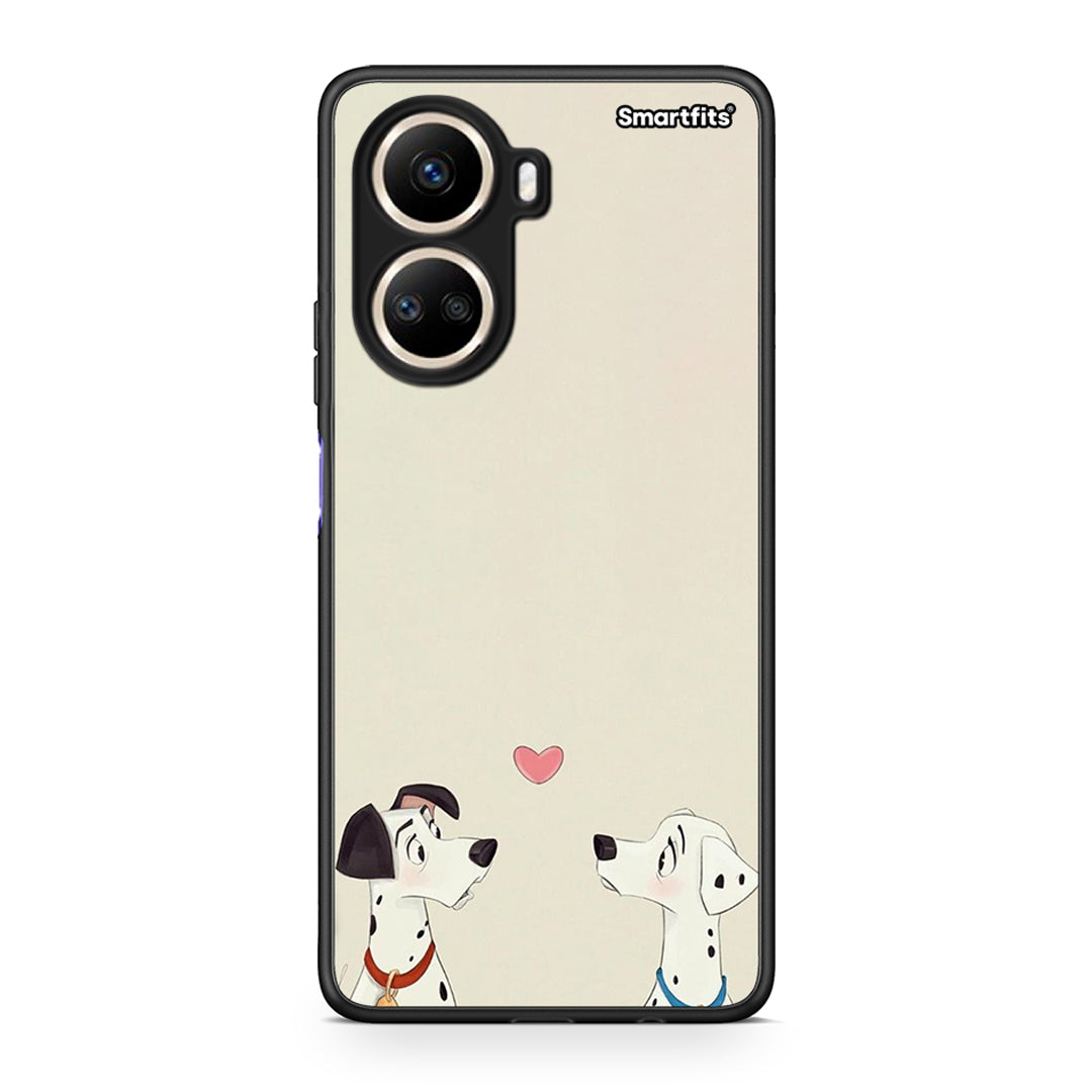 Θήκη Huawei Nova 10 SE Dalmatians Love από τη Smartfits με σχέδιο στο πίσω μέρος και μαύρο περίβλημα | Huawei Nova 10 SE Dalmatians Love Case with Colorful Back and Black Bezels
