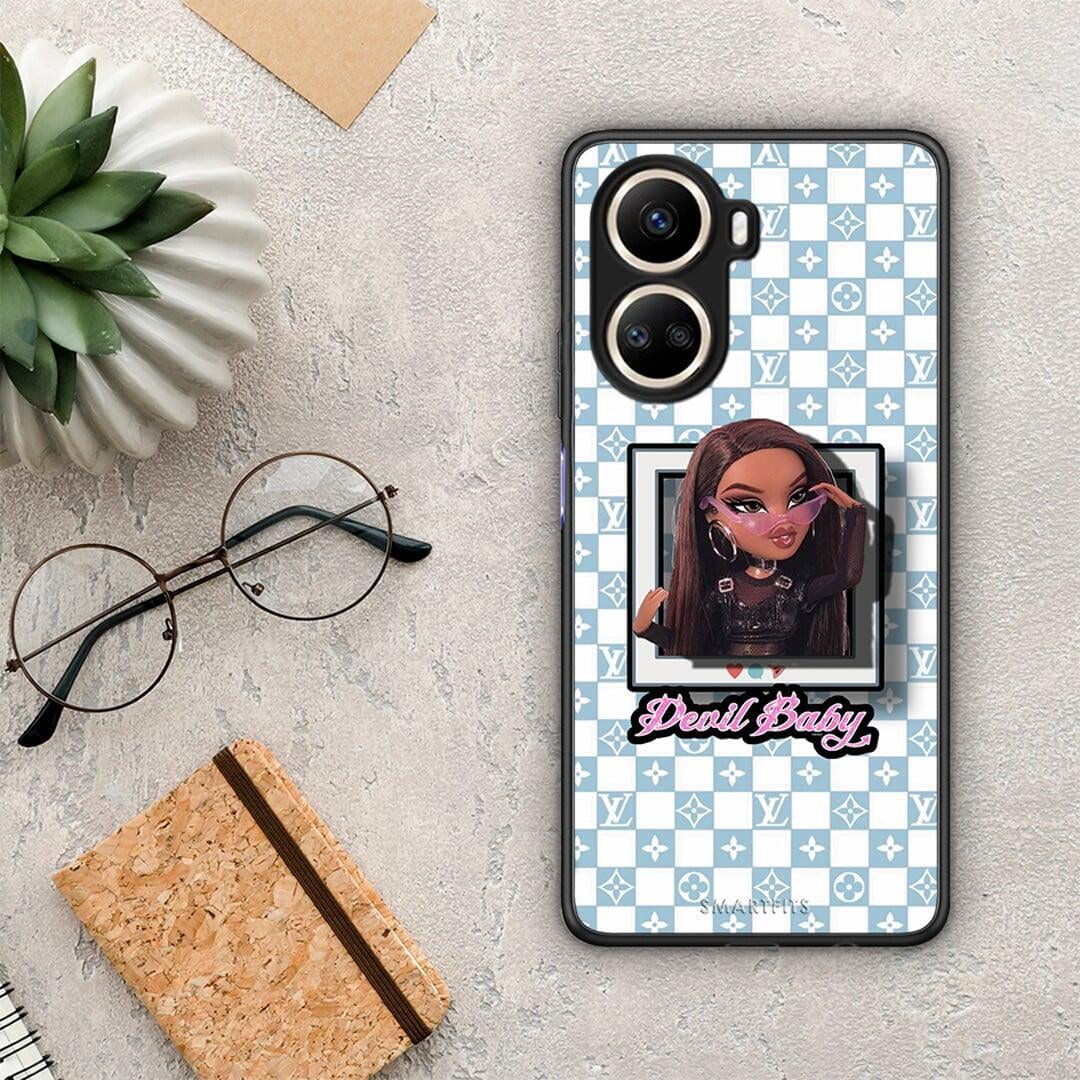 Θήκη Huawei Nova 10 SE Devil Baby από τη Smartfits με σχέδιο στο πίσω μέρος και μαύρο περίβλημα | Huawei Nova 10 SE Devil Baby Case with Colorful Back and Black Bezels