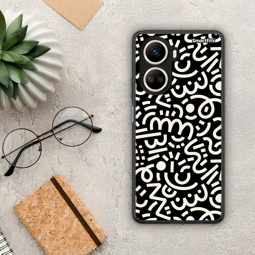 Θήκη Huawei Nova 10 SE Doodle Art από τη Smartfits με σχέδιο στο πίσω μέρος και μαύρο περίβλημα | Huawei Nova 10 SE Doodle Art Case with Colorful Back and Black Bezels