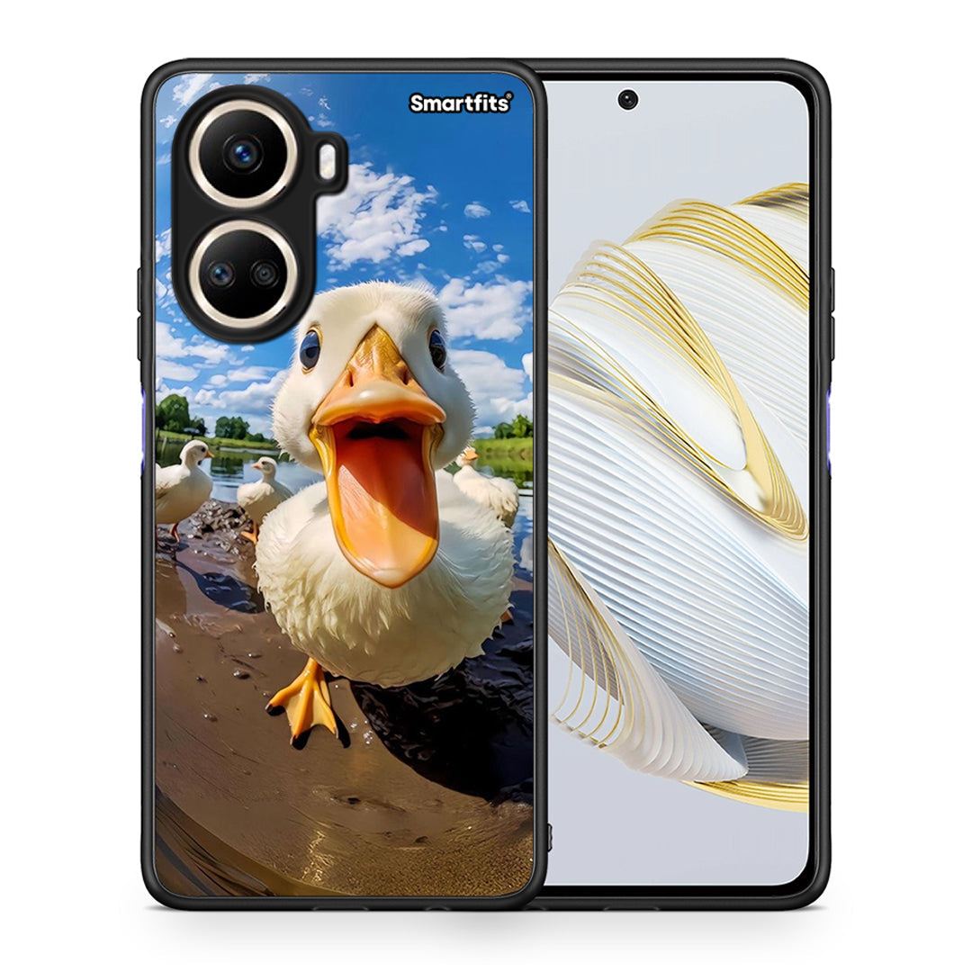 Θήκη Huawei Nova 10 SE Duck Face από τη Smartfits με σχέδιο στο πίσω μέρος και μαύρο περίβλημα | Huawei Nova 10 SE Duck Face Case with Colorful Back and Black Bezels