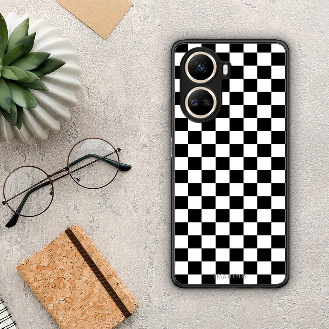 Θήκη Huawei Nova 10 SE Geometric Squares από τη Smartfits με σχέδιο στο πίσω μέρος και μαύρο περίβλημα | Huawei Nova 10 SE Geometric Squares Case with Colorful Back and Black Bezels