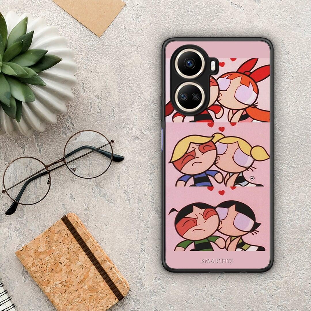 Θήκη Huawei Nova 10 SE Puff Love από τη Smartfits με σχέδιο στο πίσω μέρος και μαύρο περίβλημα | Huawei Nova 10 SE Puff Love Case with Colorful Back and Black Bezels