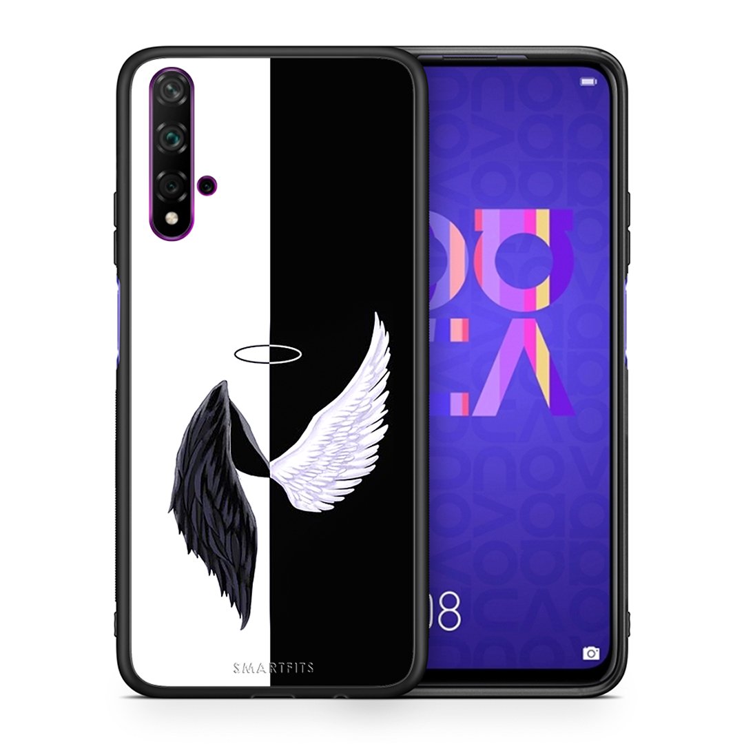 Θήκη Huawei Nova 5T/Honor 20 Angels Demons από τη Smartfits με σχέδιο στο πίσω μέρος και μαύρο περίβλημα | Huawei Nova 5T/Honor 20 Angels Demons case with colorful back and black bezels