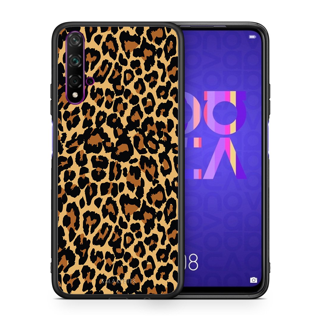 Θήκη Huawei Nova 5T/Honor 20 Leopard Animal από τη Smartfits με σχέδιο στο πίσω μέρος και μαύρο περίβλημα | Huawei Nova 5T/Honor 20 Leopard Animal case with colorful back and black bezels