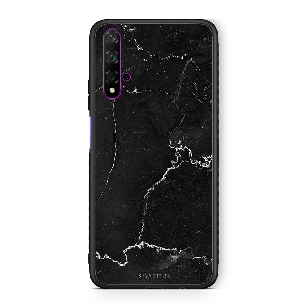 Huawei Nova 5T Marble Black θήκη από τη Smartfits με σχέδιο στο πίσω μέρος και μαύρο περίβλημα | Smartphone case with colorful back and black bezels by Smartfits