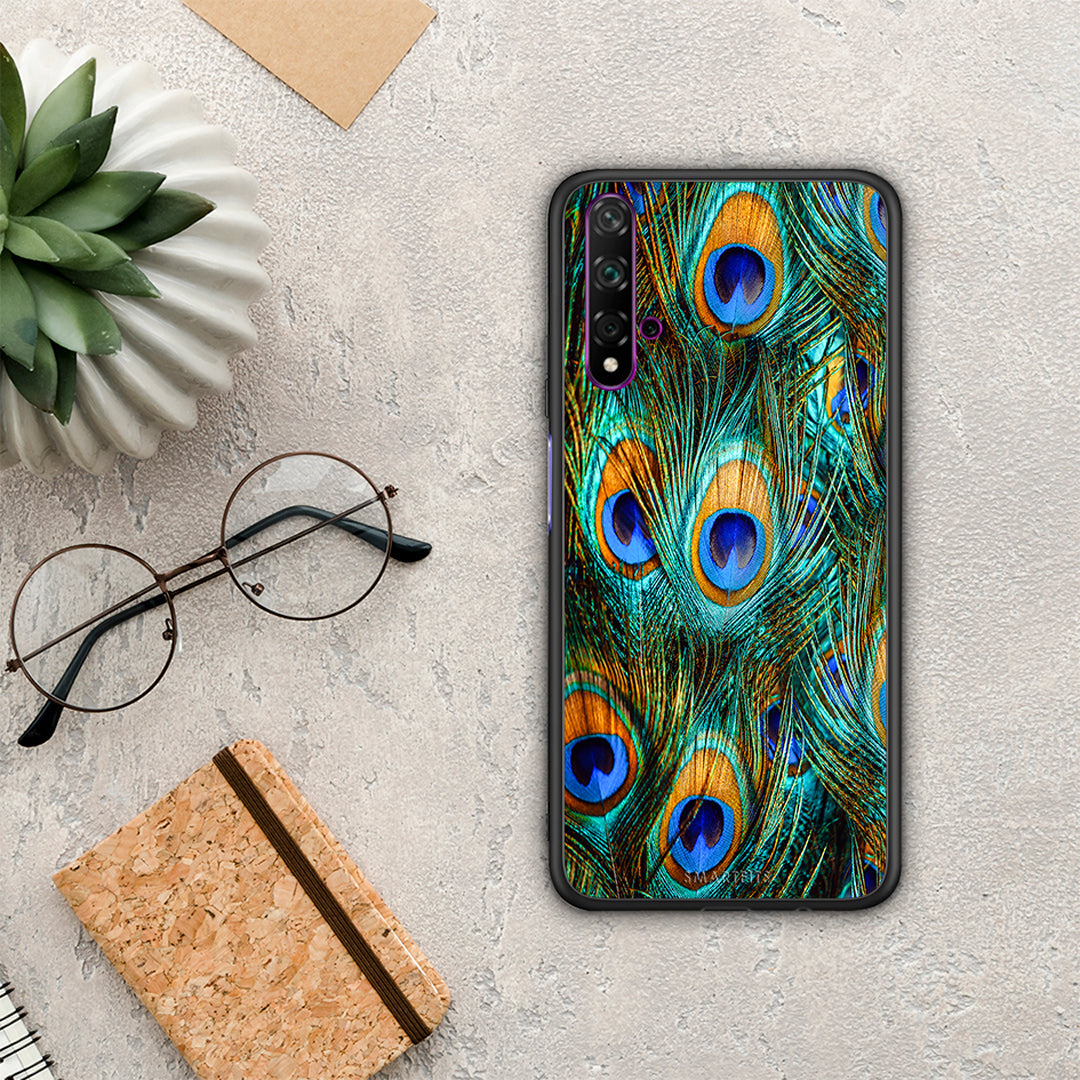 Real Peacock Feathers - Huawei Nova 5T / Honor 20 θήκη