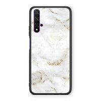 Thumbnail for Huawei Nova 5T White Gold Marble θήκη από τη Smartfits με σχέδιο στο πίσω μέρος και μαύρο περίβλημα | Smartphone case with colorful back and black bezels by Smartfits