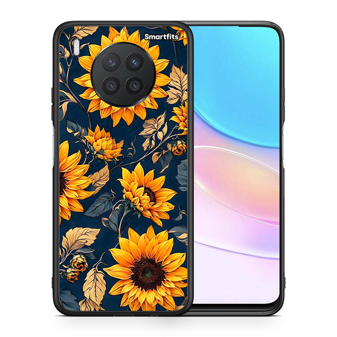 Θήκη Huawei Nova 8i / Honor 50 Lite Autumn Sunflowers από τη Smartfits με σχέδιο στο πίσω μέρος και μαύρο περίβλημα | Huawei Nova 8i / Honor 50 Lite Autumn Sunflowers case with colorful back and black bezels