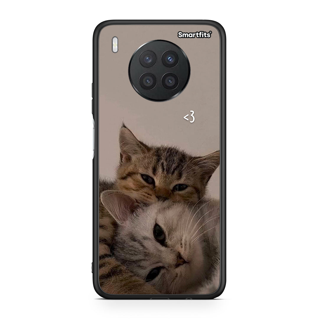 Huawei Nova 8i / Honor 50 Lite Cats In Love θήκη από τη Smartfits με σχέδιο στο πίσω μέρος και μαύρο περίβλημα | Smartphone case with colorful back and black bezels by Smartfits
