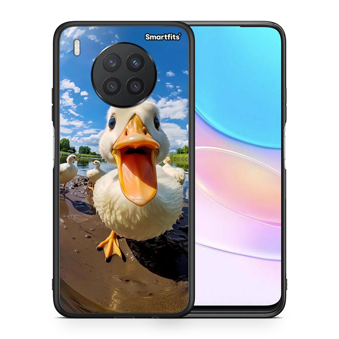 Θήκη Huawei Nova 8i / Honor 50 Lite Duck Face από τη Smartfits με σχέδιο στο πίσω μέρος και μαύρο περίβλημα | Huawei Nova 8i / Honor 50 Lite Duck Face case with colorful back and black bezels