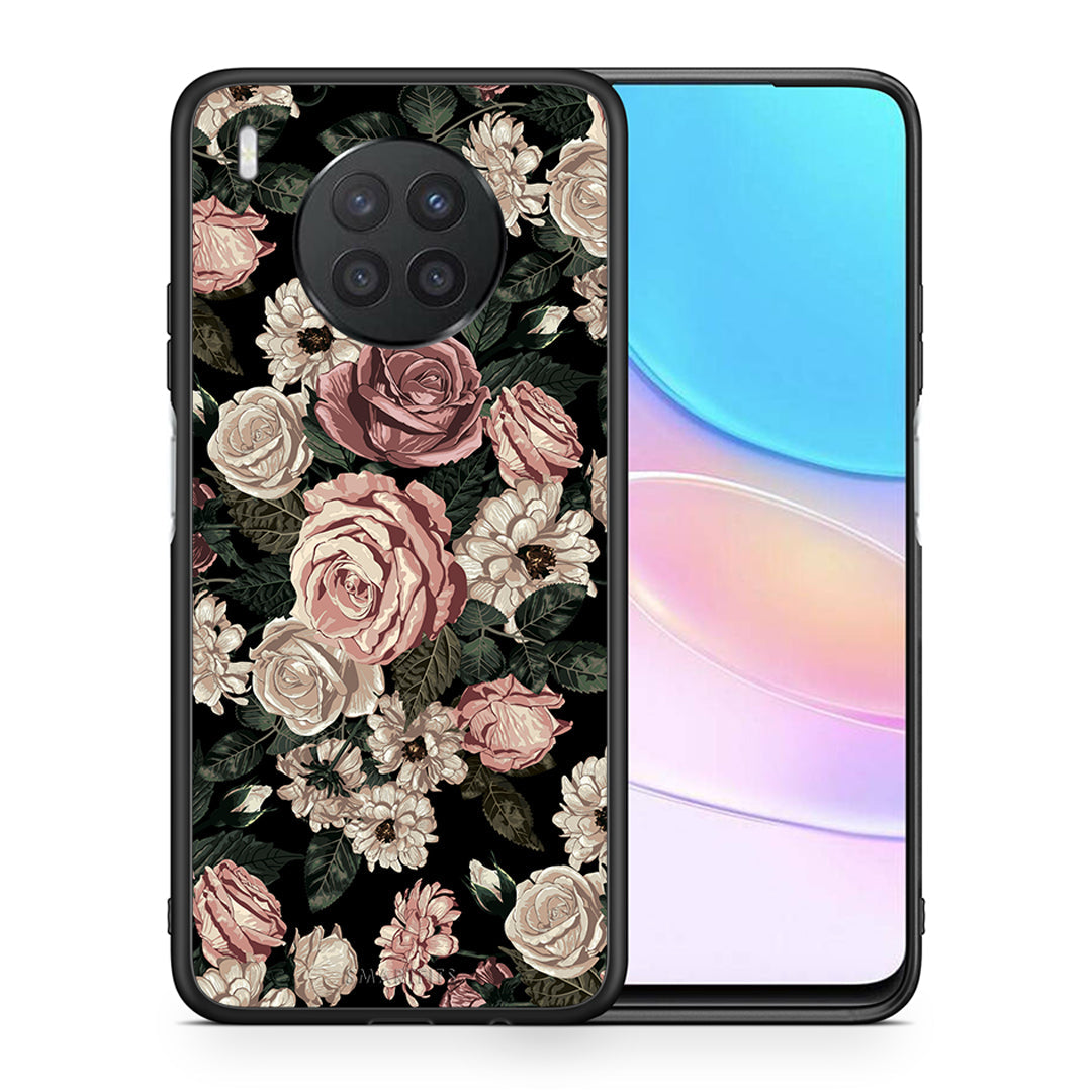 Θήκη Huawei Nova 8i / Honor 50 Lite Wild Roses Flower από τη Smartfits με σχέδιο στο πίσω μέρος και μαύρο περίβλημα | Huawei Nova 8i / Honor 50 Lite Wild Roses Flower case with colorful back and black bezels