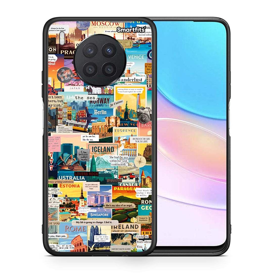 Θήκη Huawei Nova 8i / Honor 50 Lite Live To Travel από τη Smartfits με σχέδιο στο πίσω μέρος και μαύρο περίβλημα | Huawei Nova 8i / Honor 50 Lite Live To Travel case with colorful back and black bezels