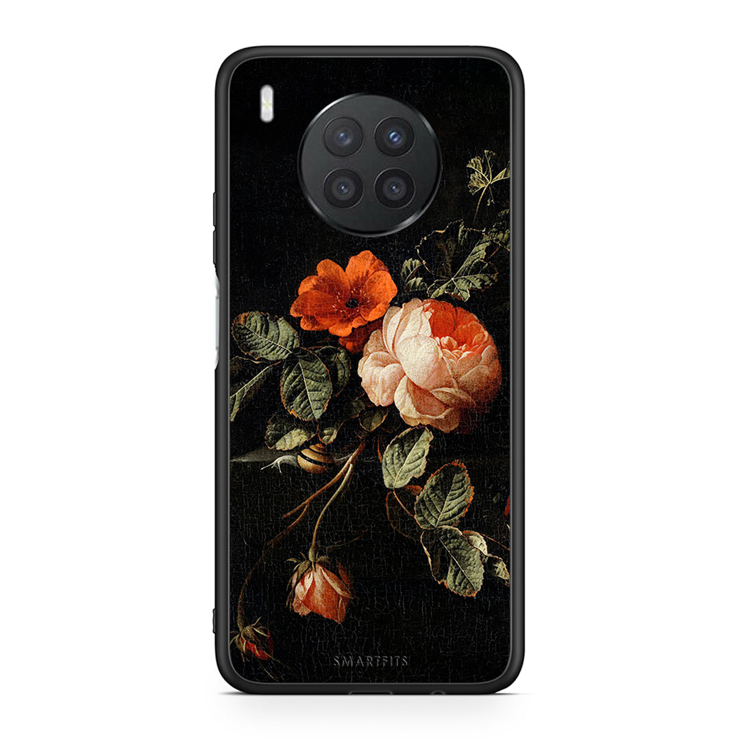 Huawei Nova 8i / Honor 50 Lite Vintage Roses θήκη από τη Smartfits με σχέδιο στο πίσω μέρος και μαύρο περίβλημα | Smartphone case with colorful back and black bezels by Smartfits