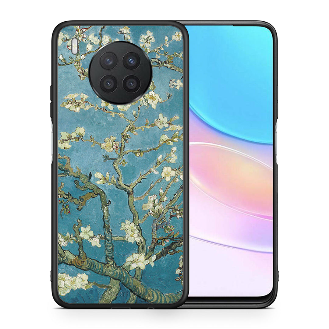 Θήκη Huawei Nova 8i / Honor 50 Lite White Blossoms από τη Smartfits με σχέδιο στο πίσω μέρος και μαύρο περίβλημα | Huawei Nova 8i / Honor 50 Lite White Blossoms case with colorful back and black bezels