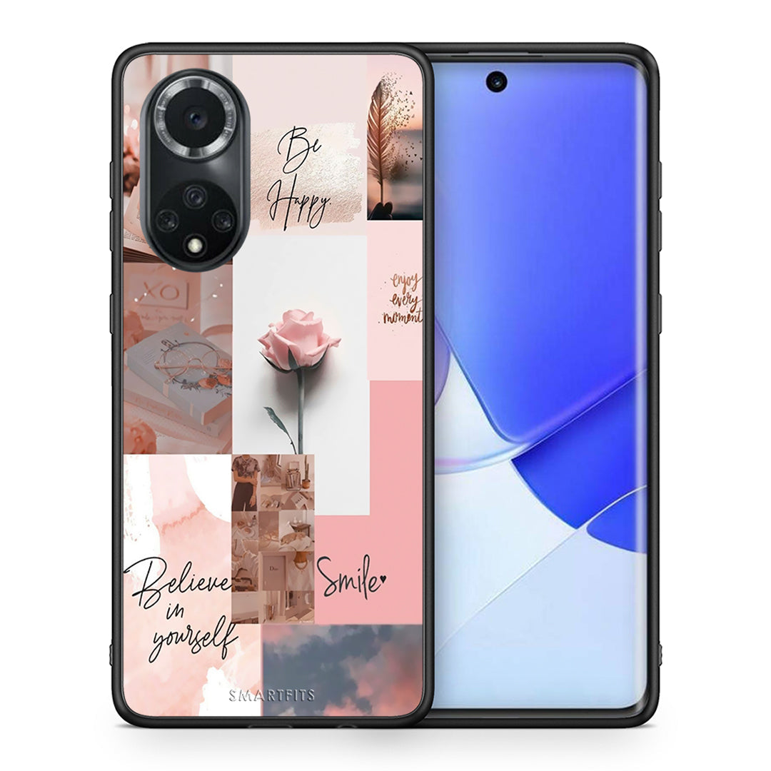 Θήκη Huawei Nova 9/Honor 50 Aesthetic Collage από τη Smartfits με σχέδιο στο πίσω μέρος και μαύρο περίβλημα | Huawei Nova 9/Honor 50 Aesthetic Collage case with colorful back and black bezels