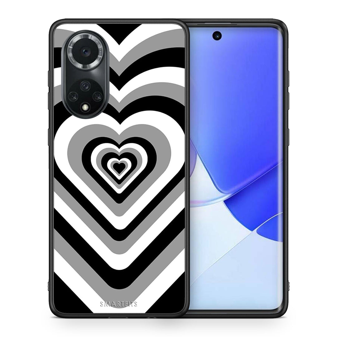 Θήκη Huawei Nova 9/Honor 50 Black Hearts από τη Smartfits με σχέδιο στο πίσω μέρος και μαύρο περίβλημα | Huawei Nova 9/Honor 50 Black Hearts case with colorful back and black bezels
