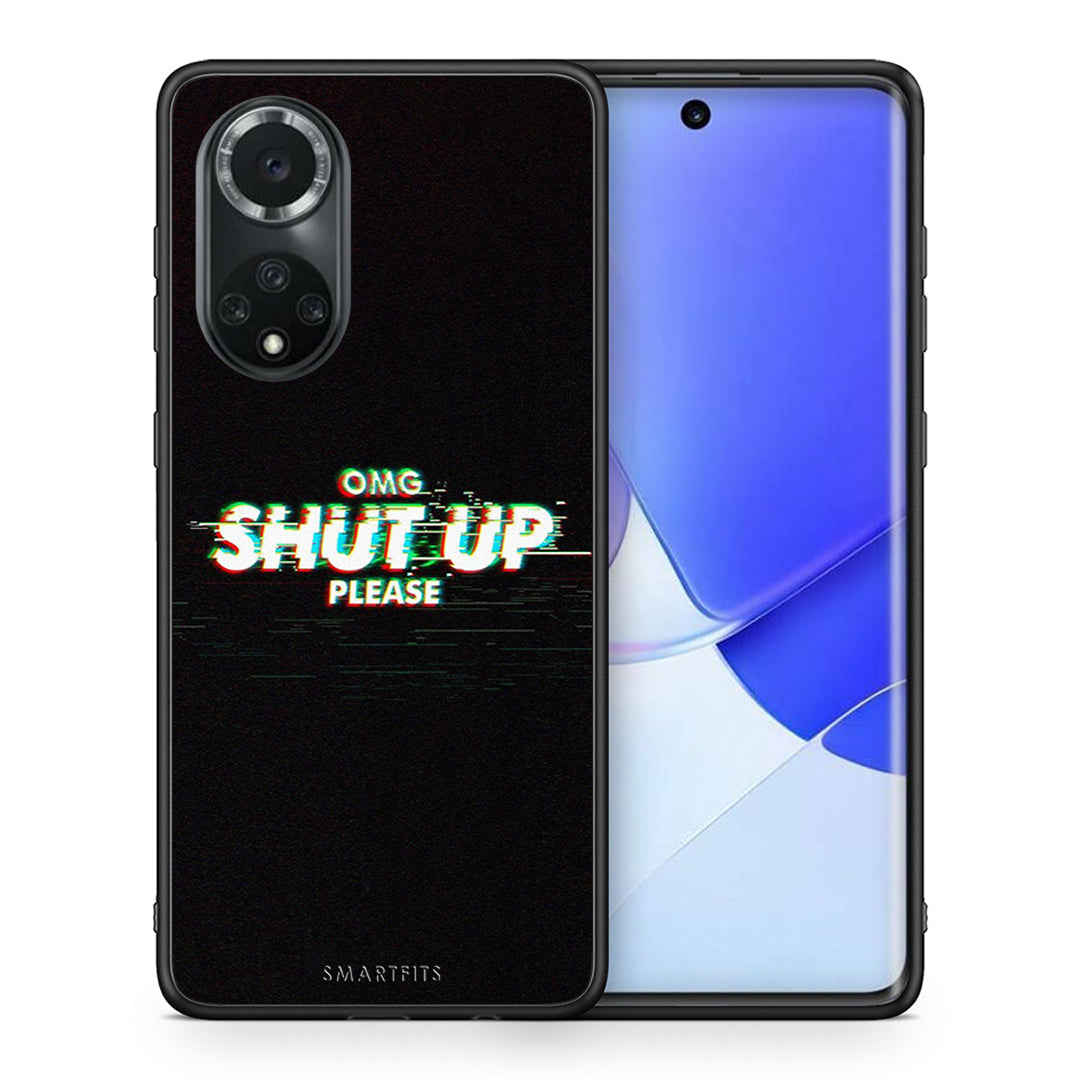Θήκη Huawei Nova 9/Honor 50 OMG ShutUp από τη Smartfits με σχέδιο στο πίσω μέρος και μαύρο περίβλημα | Huawei Nova 9/Honor 50 OMG ShutUp case with colorful back and black bezels