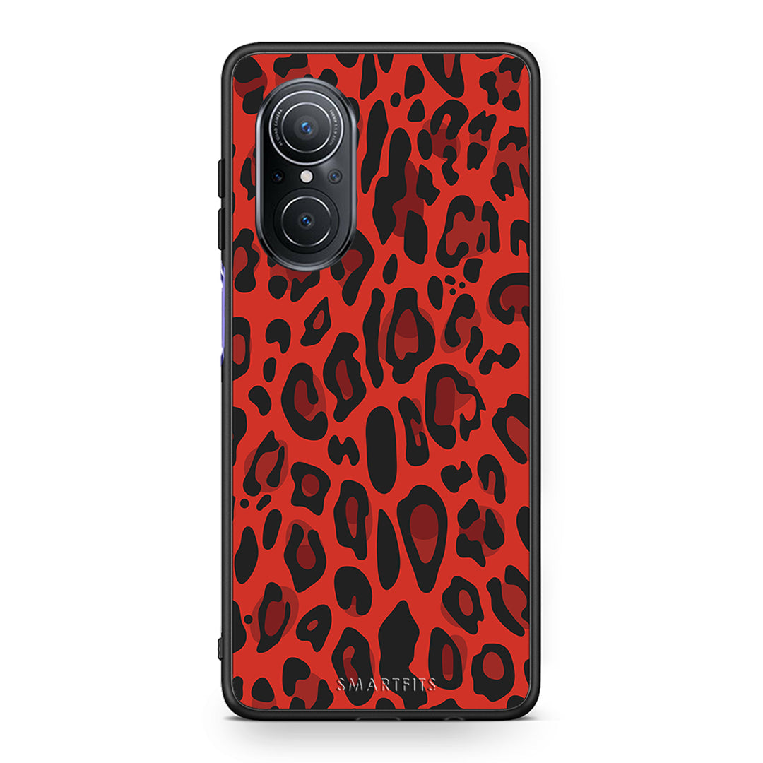 4 - Huawei Nova 9 SE Red Leopard Animal case, cover, bumper