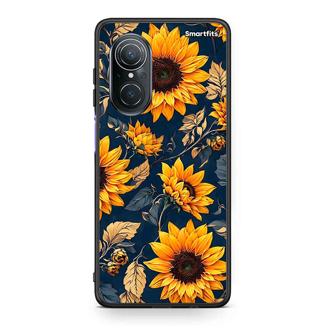 Huawei Nova 9 SE Autumn Sunflowers Θήκη από τη Smartfits με σχέδιο στο πίσω μέρος και μαύρο περίβλημα | Smartphone case with colorful back and black bezels by Smartfits