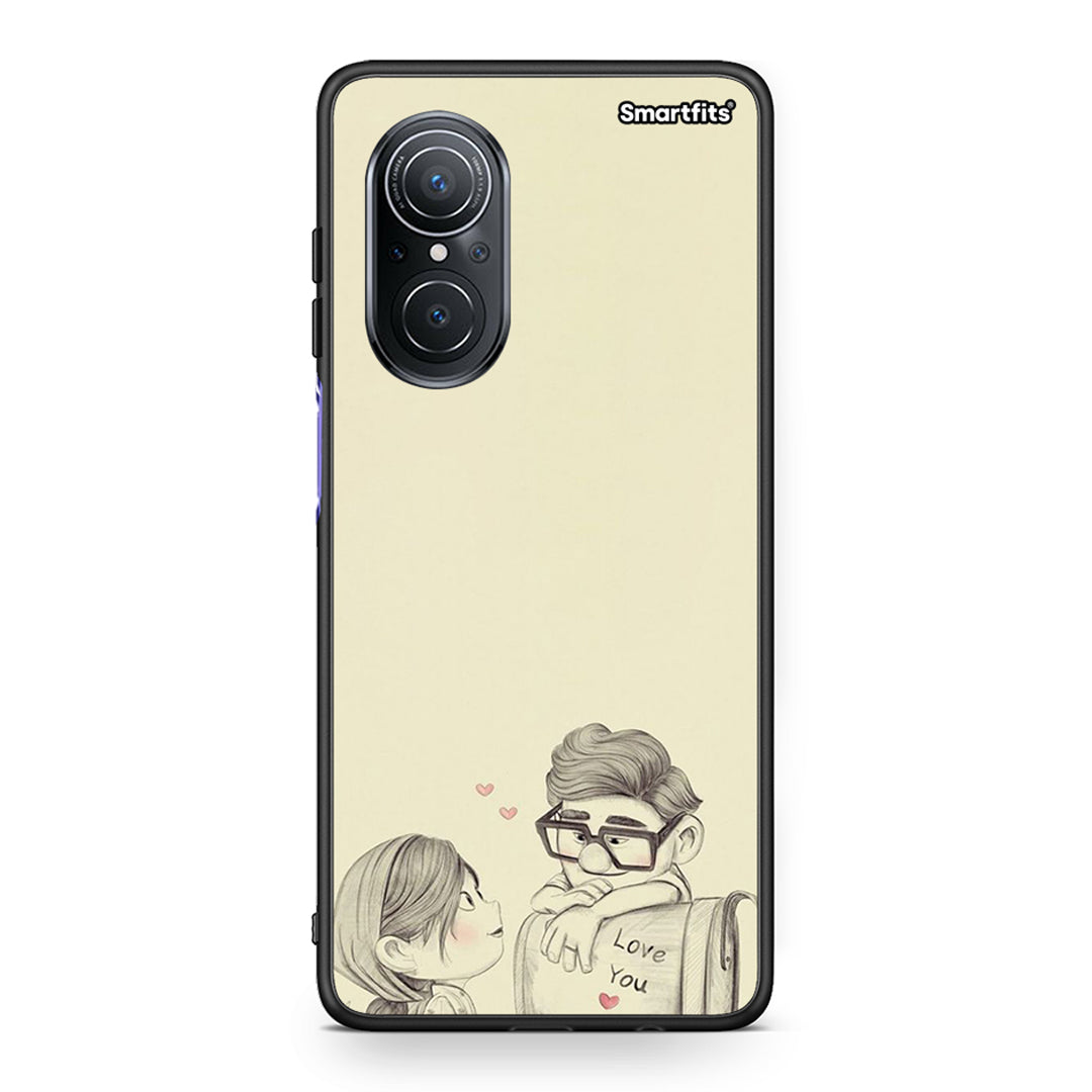 Huawei Nova 9 SE Carl And Ellie θήκη από τη Smartfits με σχέδιο στο πίσω μέρος και μαύρο περίβλημα | Smartphone case with colorful back and black bezels by Smartfits