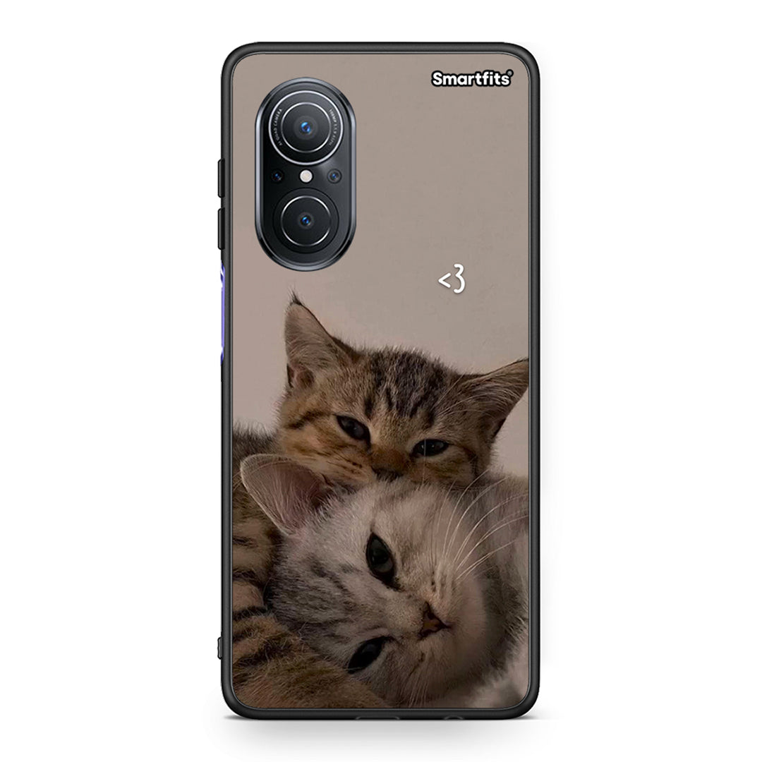 Huawei Nova 9 SE Cats In Love Θήκη από τη Smartfits με σχέδιο στο πίσω μέρος και μαύρο περίβλημα | Smartphone case with colorful back and black bezels by Smartfits